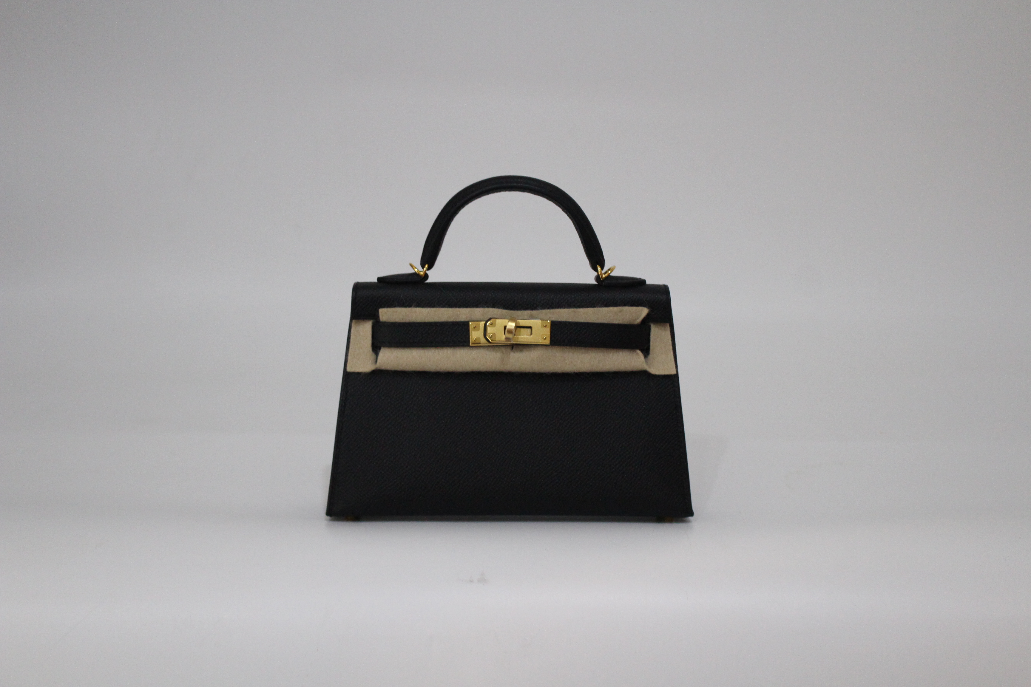 HERME'S 미니 켈리 /블랙/앱송/골드