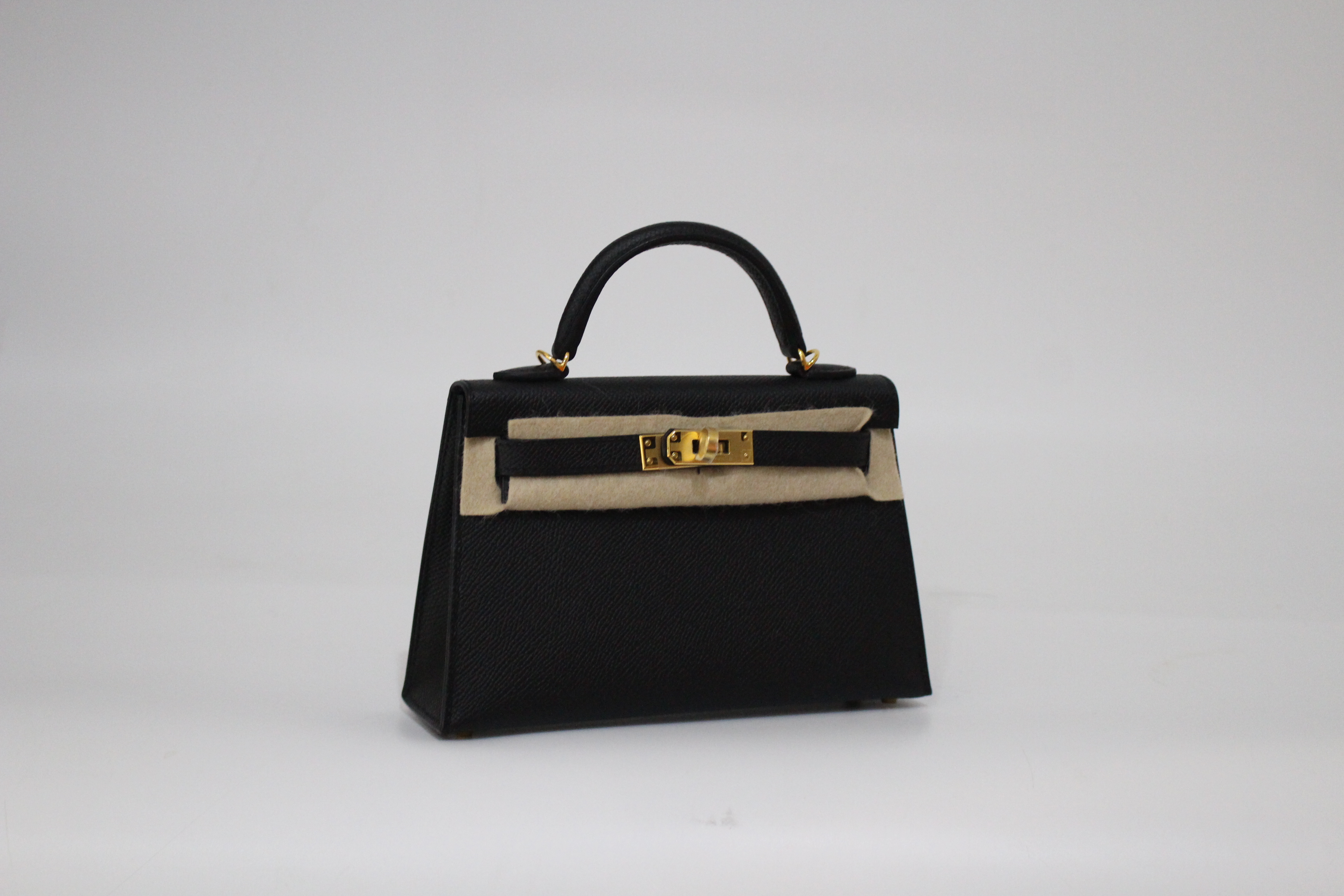 HERME'S 미니 켈리 /블랙/앱송/골드