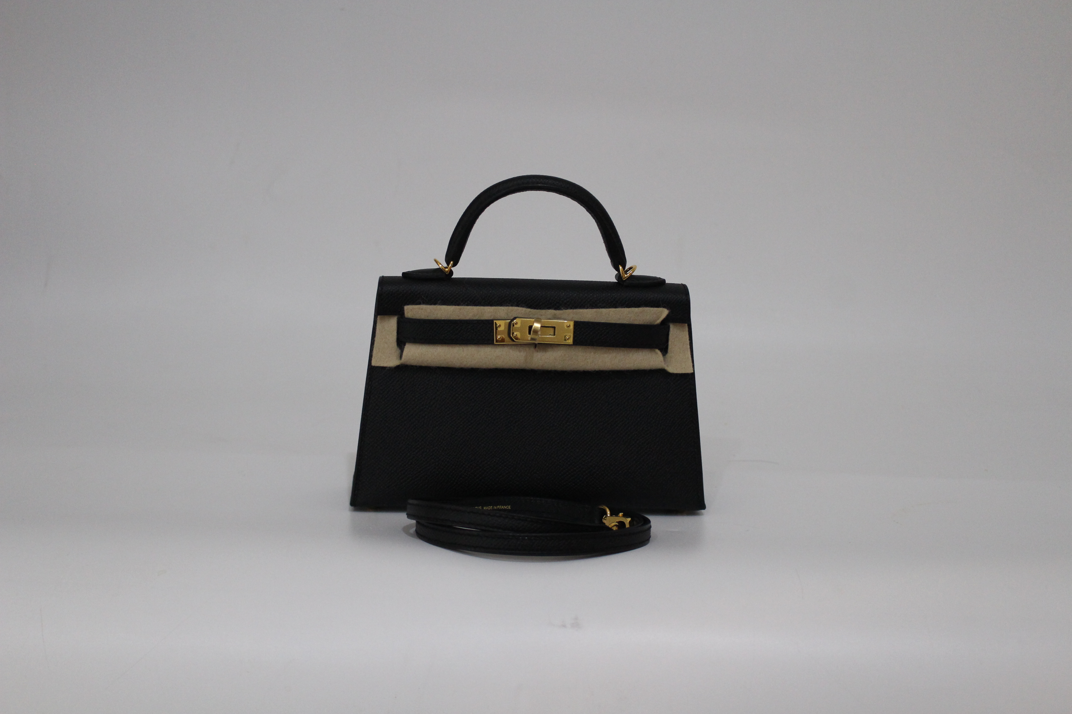 HERME'S 미니 켈리 /블랙/앱송/골드