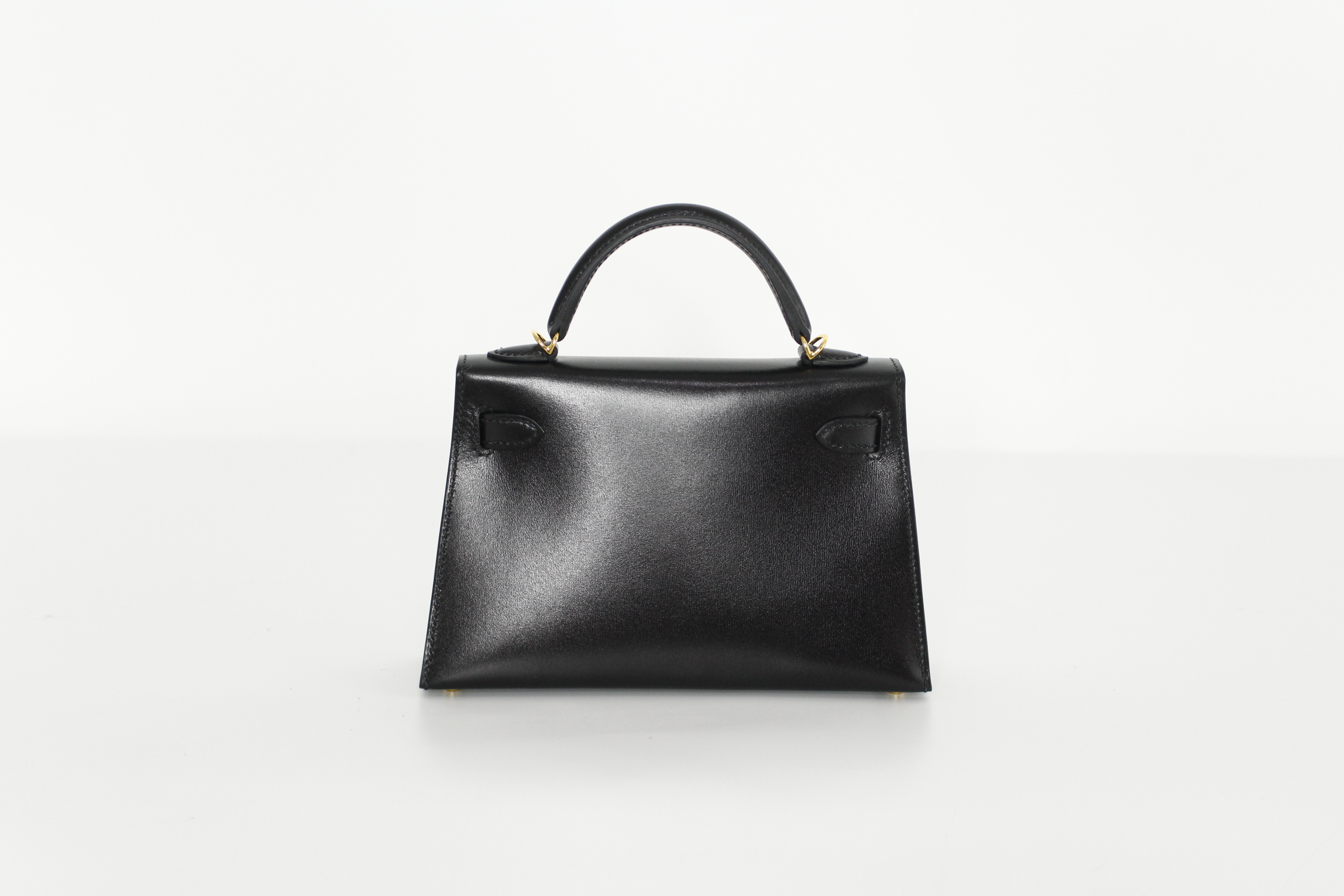 HERME'S mini kelly 블랙/금장 복스레더