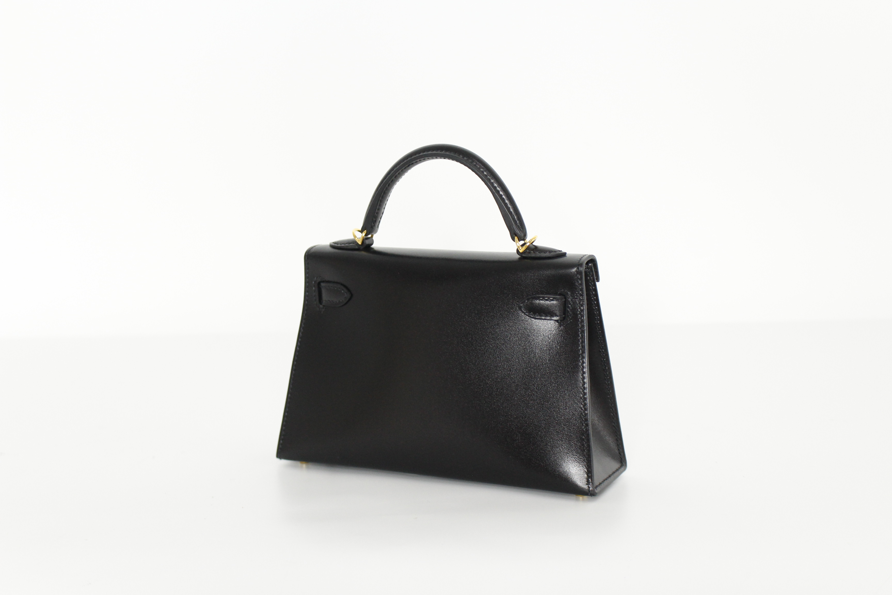 HERME'S mini kelly 블랙/금장 복스레더