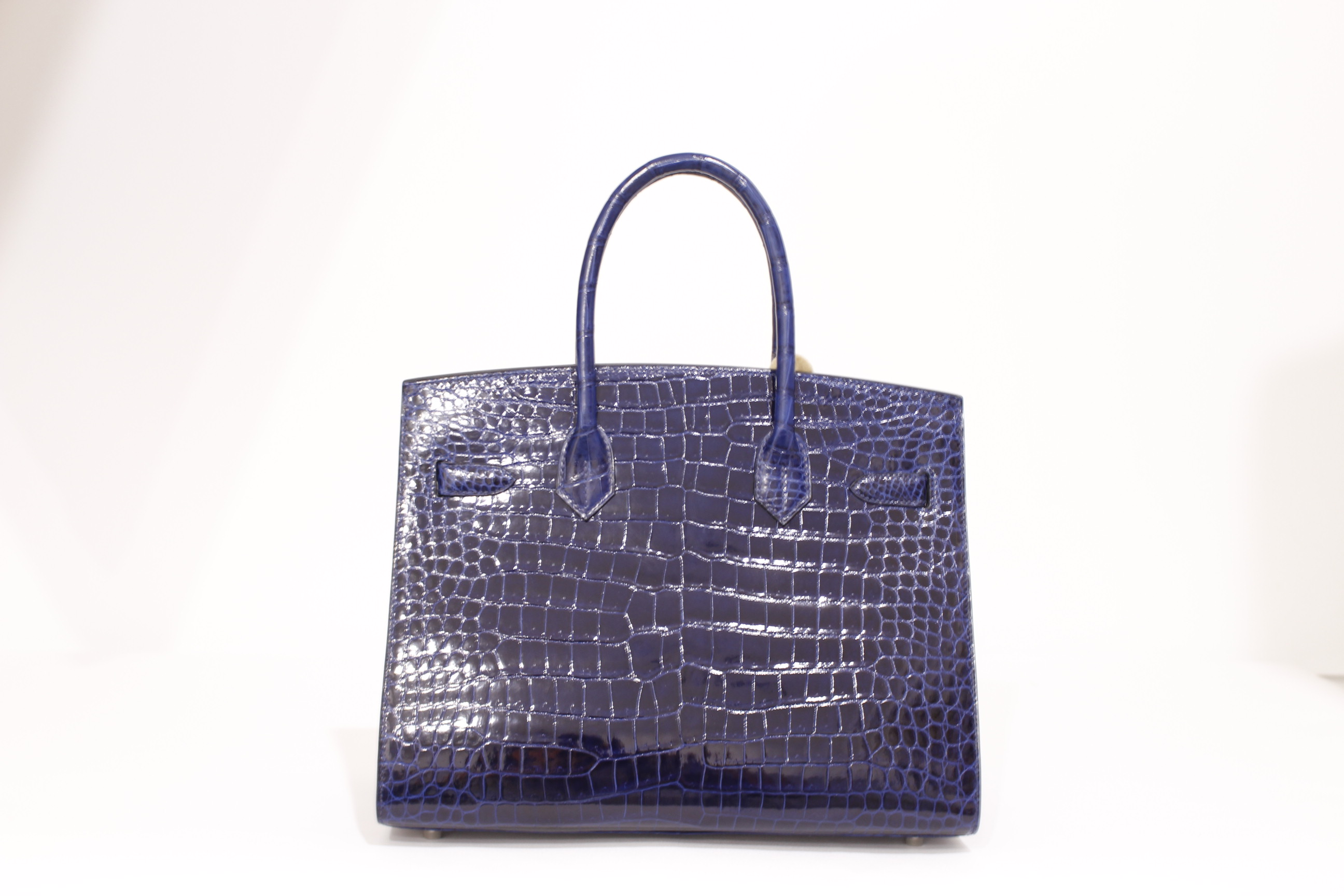 HERME'S crocodile blue Birkin30/셀리에 은장